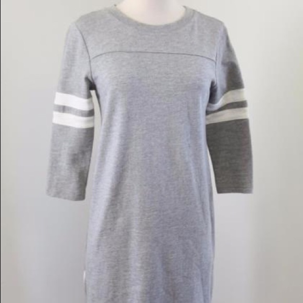 J Crew Grey Varsity Side Zip Dress - image 2
